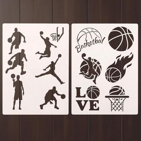 Basketball Stencil – Sports Theme Reusable Template for Painting, Walls, Wood, Fabric, and DIY Art Projects in Saudi Arabia