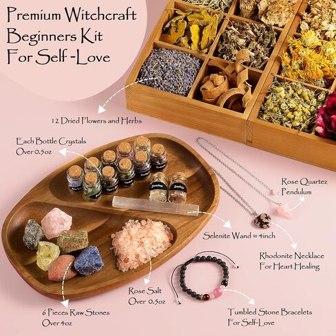 SHYSHINY Self Love Witchcraft Supplies, Self-Love Wiccan Supplies and Tools with Self-Care Journal Workbook, Witchy Gifts for Women, Witch Kit for Beginners in Saudi Arabia