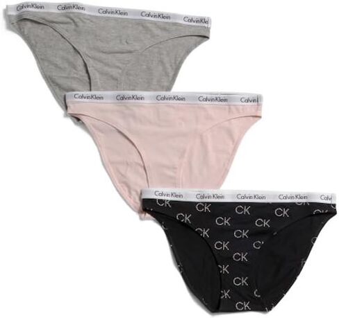 Calvin Klein Carousel Logo Cotton Stretch Bikini Panties, 3 Pack in Saudi Arabia