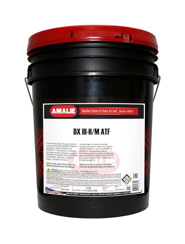 AMALIE DX-III H/M Automatic Transmission Fluid (160-72834-25) 5 Gallon Pail | Made in USA in Saudi Arabia