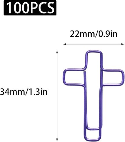 100 Pcs Fun Paper Clips 8 Colors Metal Cross Paperclips Decorative Bookmark Clips in Saudi Arabia