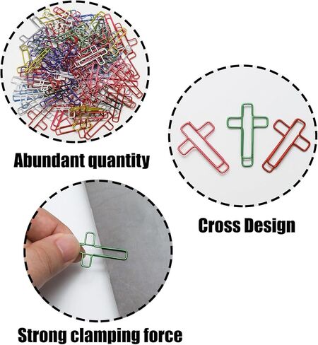 100 Pcs Fun Paper Clips 8 Colors Metal Cross Paperclips Decorative Bookmark Clips in Saudi Arabia