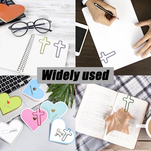 100 Pcs Fun Paper Clips 8 Colors Metal Cross Paperclips Decorative Bookmark Clips in Saudi Arabia