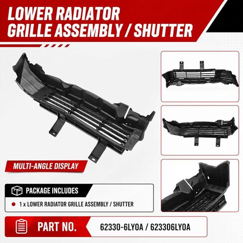 مجموعة / مصراع شبكة المبرد السفلية من SecosAutoparts متوافق مع Nissan Sentra 2024 2025 2.0L # 62330-6LY0A 623306LY0A in Kuwait