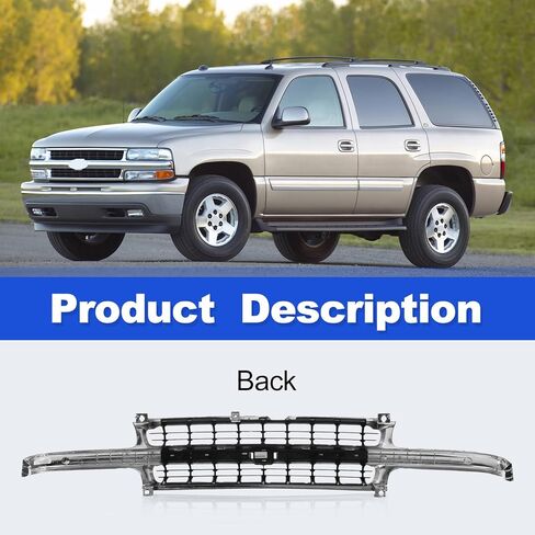CarPartsDepot شبكة أمامية من الكروم مع إدراج أسود غير لامع متوافق مع شيفروليه متوافق مع 1999-2002 Chevy Silverado 1500 2500 &2000-2006 Suburban 1500 2500 /Tahoe GM1200490 19131244 in Kuwait