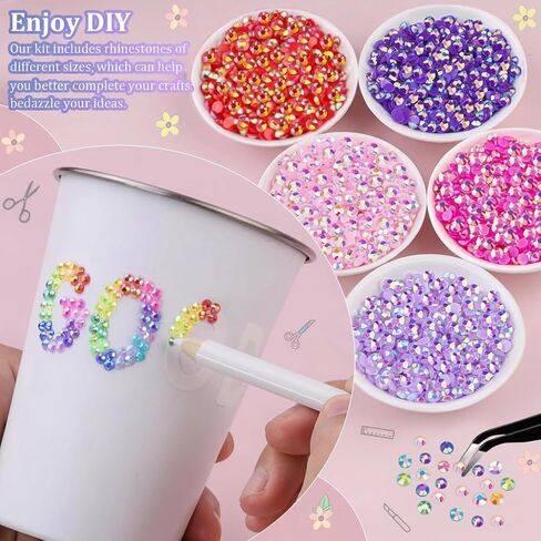 3mm Resin Jelly Rhinestones 32000 Pcs, 40 Colors Flatback Bedazzling Gems Kit with B7000 Glue for Nail Art, Shoes, Crafts, Diamond Art & DIY Projects in Saudi Arabia