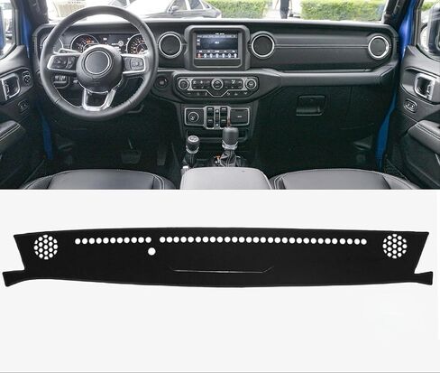 Car Dash Cover for 2018 2019 2020 2021 Jeep Wrangler JL Without HUD (for JL Body Code) Accessories Dashboard Cover Mat Carpet Sunshade Windshield No Glare Black Leather in Saudi Arabia