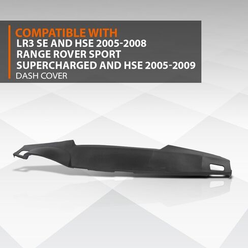 غطاء لوحة أجهزة القياس متوافق مع Land Rover LR3 SE وHSE 2005-2008، مناسب لسيارة Range Rover Sport Supercharged وHSE 2005-2009 أسود TPE in Kuwait