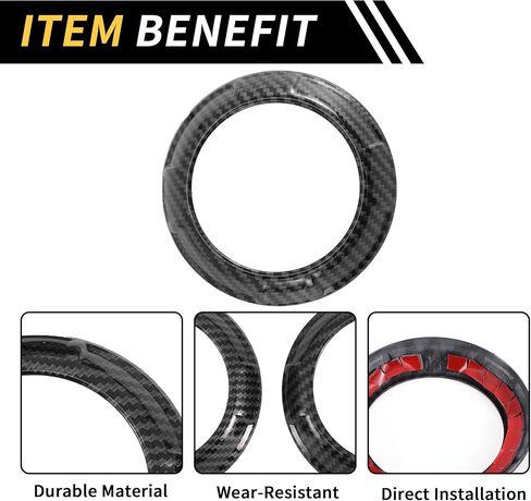 4 Pcs AC Vent Dashboard Decoration Rings for Jeep Wrangler JK JKU 2011-2017 Air Conditioner Air Outlet Vent Cover Ring Carbon Fiber Pattern ABS Black in Kuwait