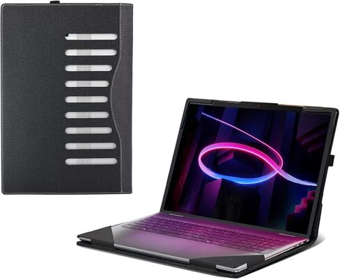 حافظة كمبيوتر محمول لجهاز Lenovo Yoga 7 2-in-1 16AGP11 |Yoga 7a 2-in-1 Aura Edition |Yoga 7 2-in-1 16IPH11| Yoga 7i 2 في 1 16 بوصة [ملاحظة الموديلات الأخرى] حقيبة كمبيوتر محمول واقية من جلد البولي يوريثان قابلة للفصل (رمادي داكن) in Kuwait