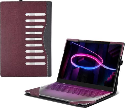 حافظة كمبيوتر محمول لجهاز Lenovo Yoga 7 2-in-1 16AGP11 |Yoga 7a 2-in-1 Aura Edition |Yoga 7 2-in-1 16IPH11| Yoga 7i 2 في 1 16 بوصة [ملاحظة الموديلات الأخرى] حقيبة كمبيوتر محمول واقية من جلد البولي يوريثان قابلة للفصل (رمادي داكن) in Kuwait