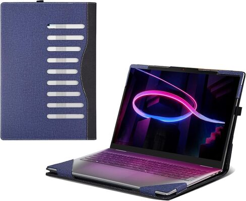 حافظة كمبيوتر محمول لجهاز Lenovo Yoga 7 2-in-1 16AGP11 |Yoga 7a 2-in-1 Aura Edition |Yoga 7 2-in-1 16IPH11| Yoga 7i 2 في 1 16 بوصة [ملاحظة الموديلات الأخرى] حقيبة كمبيوتر محمول واقية من جلد البولي يوريثان قابلة للفصل (رمادي داكن) in Kuwait