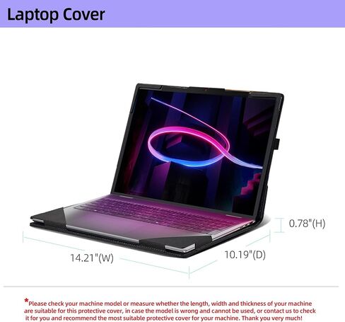 حافظة كمبيوتر محمول لجهاز Lenovo Yoga 7 2-in-1 16AGP11 |Yoga 7a 2-in-1 Aura Edition |Yoga 7 2-in-1 16IPH11| Yoga 7i 2 في 1 16 بوصة [ملاحظة الموديلات الأخرى] حقيبة كمبيوتر محمول واقية من جلد البولي يوريثان قابلة للفصل (رمادي داكن) in Kuwait