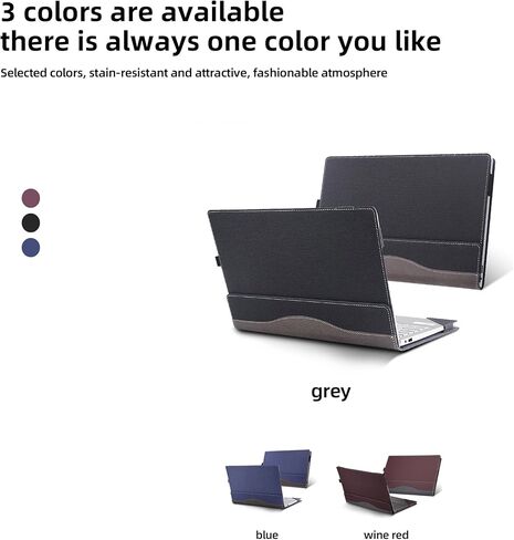 حافظة كمبيوتر محمول لجهاز Lenovo Yoga 7 2-in-1 16AGP11 |Yoga 7a 2-in-1 Aura Edition |Yoga 7 2-in-1 16IPH11| Yoga 7i 2 في 1 16 بوصة [ملاحظة الموديلات الأخرى] حقيبة كمبيوتر محمول واقية من جلد البولي يوريثان قابلة للفصل (رمادي داكن) in Kuwait