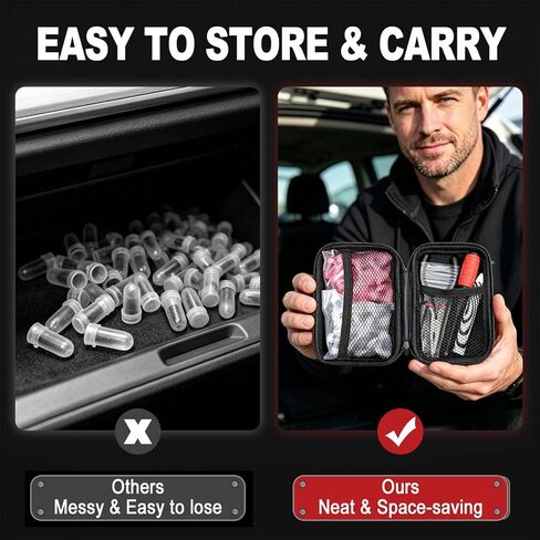 73 Pcs Tire Plug Kit, Screw in Tire Repair Rubber Nail Kit with Pliers, Screwdriver, Crayon, Quick Self-Service Emergency Repair Patch Tool for Automotive Car, Truck, Motorcycle Tubeless Tire Puncture in Kuwait