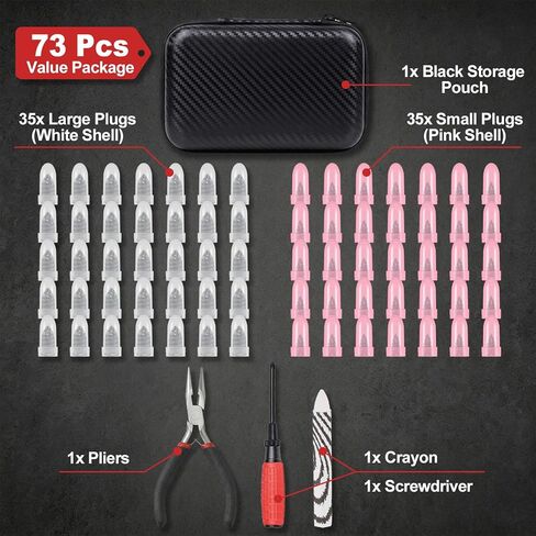 73 Pcs Tire Plug Kit, Screw in Tire Repair Rubber Nail Kit with Pliers, Screwdriver, Crayon, Quick Self-Service Emergency Repair Patch Tool for Automotive Car, Truck, Motorcycle Tubeless Tire Puncture in Kuwait