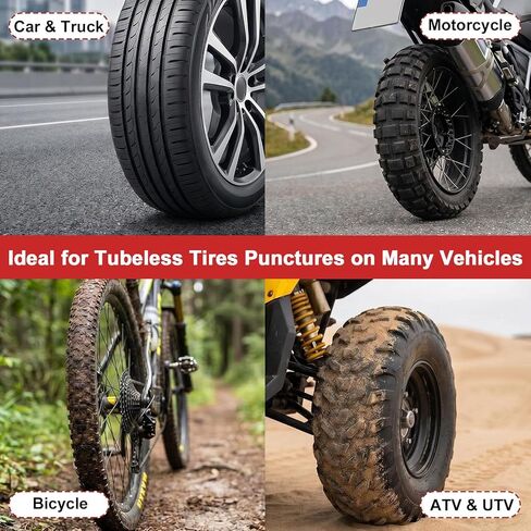 73 Pcs Tire Plug Kit, Screw in Tire Repair Rubber Nail Kit with Pliers, Screwdriver, Crayon, Quick Self-Service Emergency Repair Patch Tool for Automotive Car, Truck, Motorcycle Tubeless Tire Puncture in Kuwait