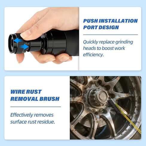 MEANLIN MEASURE Air Tire Repair Polish Patch Tools Include 2500rpm Low Speed Air Tire Buffer Tire Inner Liner Scrapper Patch Roller Tungsten Steel Buffing Wheel 42mm 55mm for Tire & Rubber Maintenance in Kuwait