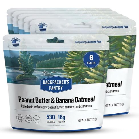 Backpacker's Pantry Peanut Butter Banana Oatmeal | Freeze Dried Backpacking & Camping Food | Emergency Food | 16 Grams of Protien, Vegan, Gluten-Free | 6 Count in Saudi Arabia