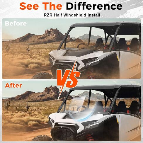 Front Clear Half Windshield for Polaris RZR XP 1000/RZR XP S 1000/4 2024 2025 2026 Accessories, Durable Dustproof Poly Half Windscreen Window for Polaris RZR 1000 Sport/Premium/Ultimate 2024+ in Saudi Arabia