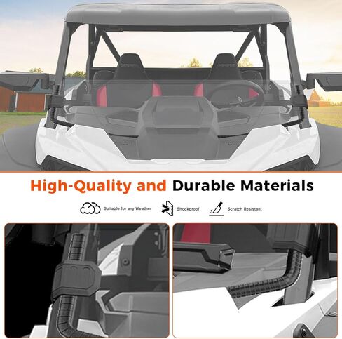 Front Clear Half Windshield for Polaris RZR XP 1000/RZR XP S 1000/4 2024 2025 2026 Accessories, Durable Dustproof Poly Half Windscreen Window for Polaris RZR 1000 Sport/Premium/Ultimate 2024+ in Saudi Arabia