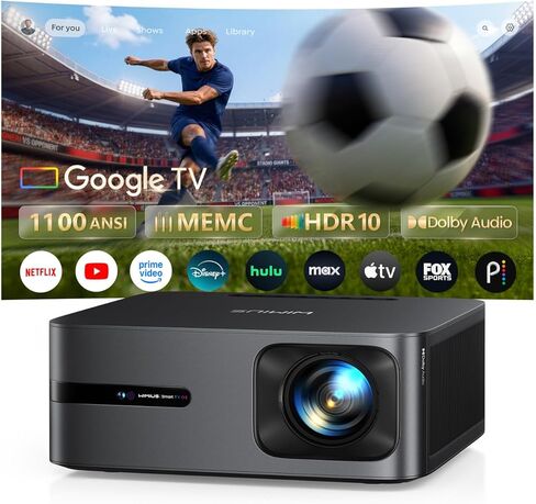جهاز عرض WiMiUS G2 الرسمي Google TV 14.0، دعم 4K، حقيقي 1100 ANSI، MEMC، HDR10، صوت دولبي 30 وات، تركيز تلقائي ذكي، واي فاي 6 وجهاز عرض مسرح منزلي بلوتوث للأفلام والرياضة الخارجية in Saudi Arabia
