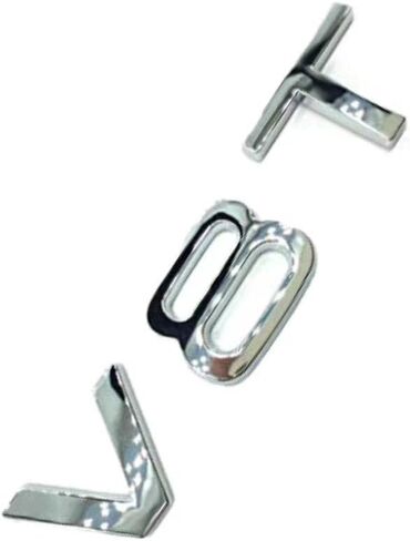 V8T Emblem for AUD Car Styling Fender Side Badge Discharge Logo Sticker (Silver) in Saudi Arabia