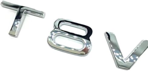V8T Emblem for AUD Car Styling Fender Side Badge Discharge Logo Sticker (Silver) in Saudi Arabia