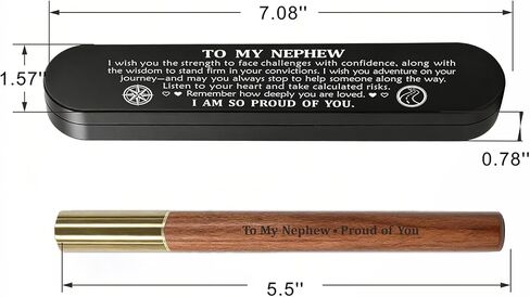 ABNTY Nephew Gifts from Aunt Uncle, Class of 2026 Graduation Gift, Custom Engraved Wooden Gel Pen with Brass Cap, Perfect Nephew Keepsake Gift in Kuwait