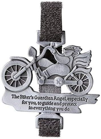 مشبك الدراجة Guardian Angel من Cathedral Art Biker، فضي، 2-1/4 بوصة in Kuwait
