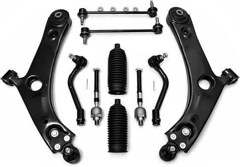 Front Lower Suspension & Steering Kit 10 PCS, Fit for Kia Sportage 2011-2013, for Hyundai Tucson 2010-2013, Control Arm with Ball Joint, Sway Bar Link, Inner & Outer Tie Rod End, Rack Bellows in Saudi Arabia