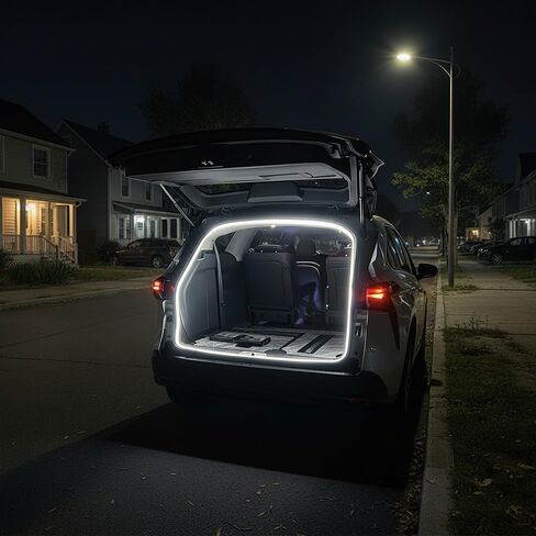 LED Trunk Light Strip Compatible with 2015-2025 Toyota Sienna, Easy to Install, Waterproof, Flexible Silicone recessed Trunk Light, White in Saudi Arabia