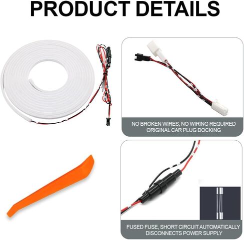 LED Trunk Light Strip Compatible with 2015-2025 Toyota Sienna, Easy to Install, Waterproof, Flexible Silicone recessed Trunk Light, White in Saudi Arabia