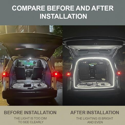 LED Trunk Light Strip Compatible with 2015-2025 Toyota Sienna, Easy to Install, Waterproof, Flexible Silicone recessed Trunk Light, White in Saudi Arabia