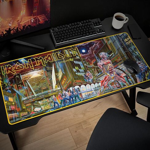 Subsonic - لوحة ماوس Iron Maiden XXL مقاس 90 × 40 سم - وسادة مكتب مع قاعدة مضادة للانزلاق، لوحة ماوس للألعاب - مرخصة رسميًا in Kuwait