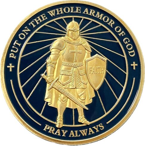 Armor of God Coin – Inspirational Christian Coin with Bible Verses – Ephesians 6:11 Faith, Truth, Salvation, Peace – Religious Gift for Spiritual Strength and Protection in Saudi Arabia