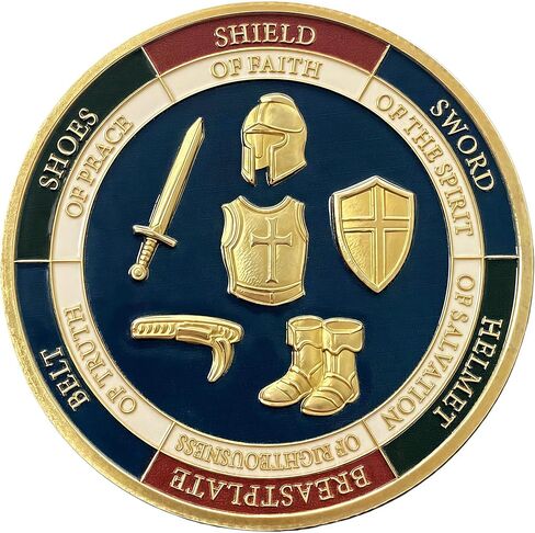 Armor of God Coin – Inspirational Christian Coin with Bible Verses – Ephesians 6:11 Faith, Truth, Salvation, Peace – Religious Gift for Spiritual Strength and Protection in Saudi Arabia
