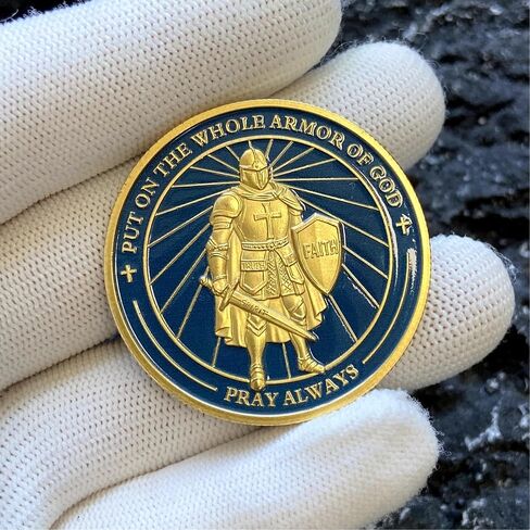 Armor of God Coin – Inspirational Christian Coin with Bible Verses – Ephesians 6:11 Faith, Truth, Salvation, Peace – Religious Gift for Spiritual Strength and Protection in Saudi Arabia