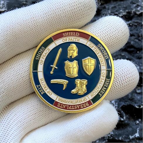 Armor of God Coin – Inspirational Christian Coin with Bible Verses – Ephesians 6:11 Faith, Truth, Salvation, Peace – Religious Gift for Spiritual Strength and Protection in Saudi Arabia