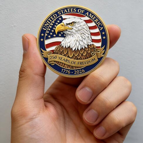 250th Anniversary Commemorative Coins - American Eagle & Statue of Liberty Commemorative Coin, Durable Metal Anniversary Coins, America 250th Merchandise for Celebration & Gifting(1776-2026) in Saudi Arabia