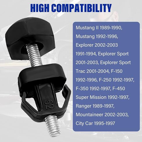 2Pcs Hood Bumper Stop, Hood Adjuster Bumper Compatible with F-ord F150 1992-1996 F-Super Duty Explorer Bronco, F4TZ16758A (Black) in Saudi Arabia