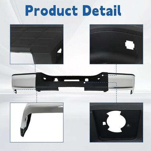 Silscvtt Chrome Steel Complete Rear Bumper Assembly Replacement for 2007-2013 Silverado Sierra 1500 GM1103147 22932803 in Kuwait