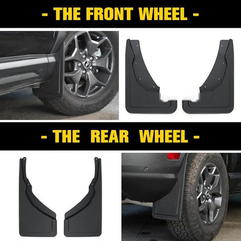 Mud Flaps Splash Guards Flares Set Compatible with 2021 2022 2023 2024 Ford Bronco Sport Accessories, Heavy Duty Mudguards with Hardware, Front and Rear Mudflaps in Saudi Arabia