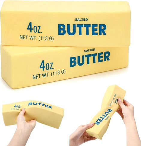 Meooeck 2 Pcs 9.5 Inch Butter Squeeze Sticks, Giant Large Jumbo Super Soft Slow Rising Butter Squeeze Sticks, Big Realistic Food Fidget Butters for Decompression Anxiety Relaxation in Kuwait