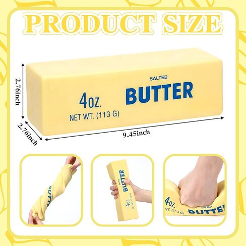 Meooeck 2 Pcs 9.5 Inch Butter Squeeze Sticks, Giant Large Jumbo Super Soft Slow Rising Butter Squeeze Sticks, Big Realistic Food Fidget Butters for Decompression Anxiety Relaxation in Kuwait