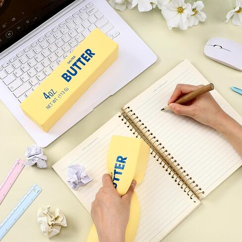 Meooeck 2 Pcs 9.5 Inch Butter Squeeze Sticks, Giant Large Jumbo Super Soft Slow Rising Butter Squeeze Sticks, Big Realistic Food Fidget Butters for Decompression Anxiety Relaxation in Kuwait