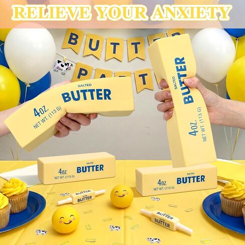 Meooeck 2 Pcs 9.5 Inch Butter Squeeze Sticks, Giant Large Jumbo Super Soft Slow Rising Butter Squeeze Sticks, Big Realistic Food Fidget Butters for Decompression Anxiety Relaxation in Kuwait