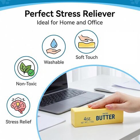 Butter Squishy Toys for Kids, Slow Rising Squishy Butter Stick, Slow Rise Squishies, Soft Squeeze Stress Relief Fidget Sensory Toys for Kids Anxiety(5.5inch) in Saudi Arabia