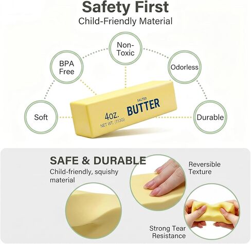 Butter Squishy Toys for Kids, Slow Rising Squishy Butter Stick, Slow Rise Squishies, Soft Squeeze Stress Relief Fidget Sensory Toys for Kids Anxiety(5.5inch) in Saudi Arabia