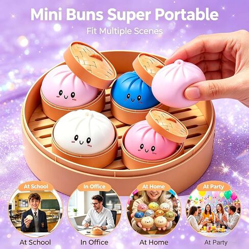 Mini Dumpling Squishy,Mini Stress Toys 12 Pack,Glitter Dumpling Squishy,2026 Upgrade Cute Stress Balls Fidget Sensory Toys,Stocking Stuffers in Saudi Arabia